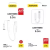 Dudao Adaptador de áudio L16i Lightning para 3,5 mm branco