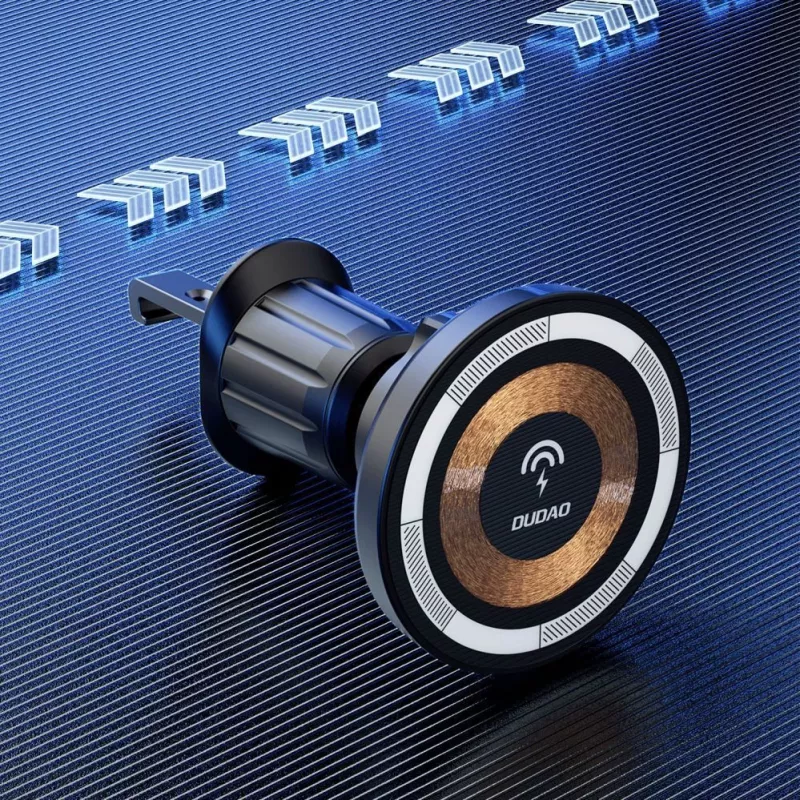 Suporte magnético Dudao com carregador por indução MagSafe 15W para grelha de ventilação do carro - preto