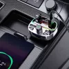 Transmissor FM para automóvel Dudao R2PRO+ com PD25W Bluetooth 5.3 portas de carregamento RGB - preto e prateado