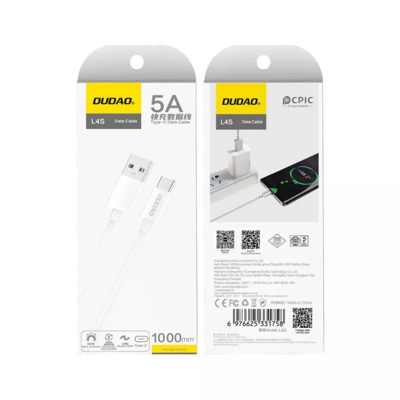 Dudao Cabo USB-A para USB-C 1m Preto