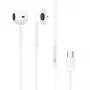 Dudao USB Type-C Connecto Auscultadores estéreo Novo design ergonómico de tampões X3C branco