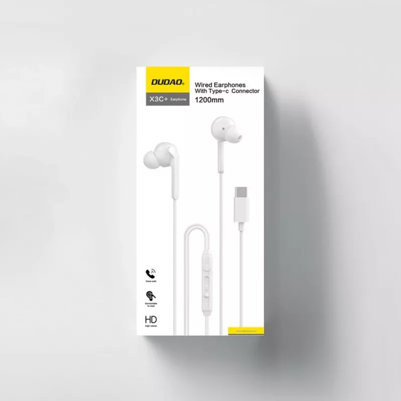 Auscultadores intra-auriculares Dudao X3C+ Hi-Fi 1,2 m branco