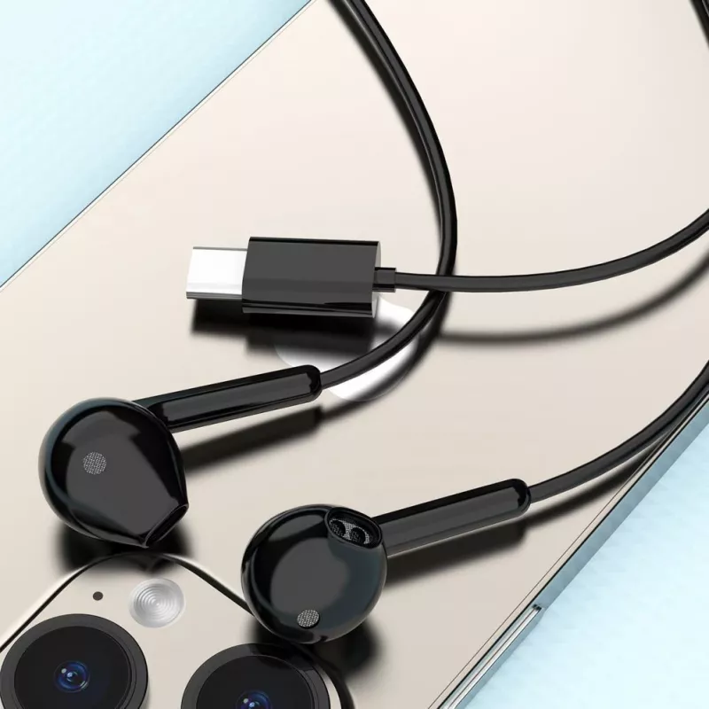 Dudao X3C Auscultadores com fios in-ear USB-C 1,2m - pretos