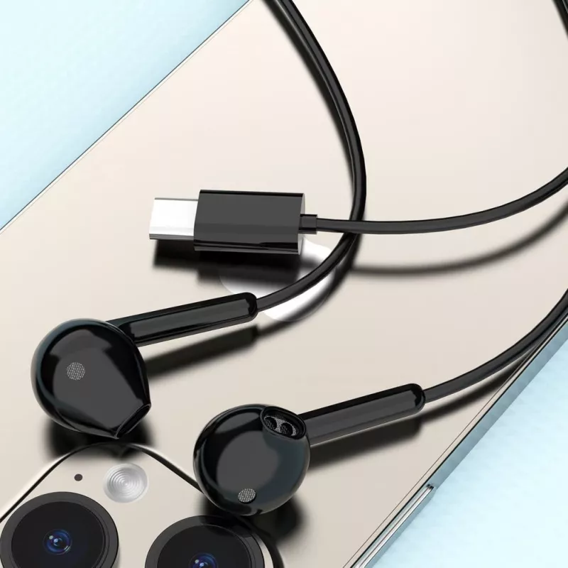 DUDAO X3C Auscultadores com fios USB-C in-ear 1,2 m - preto