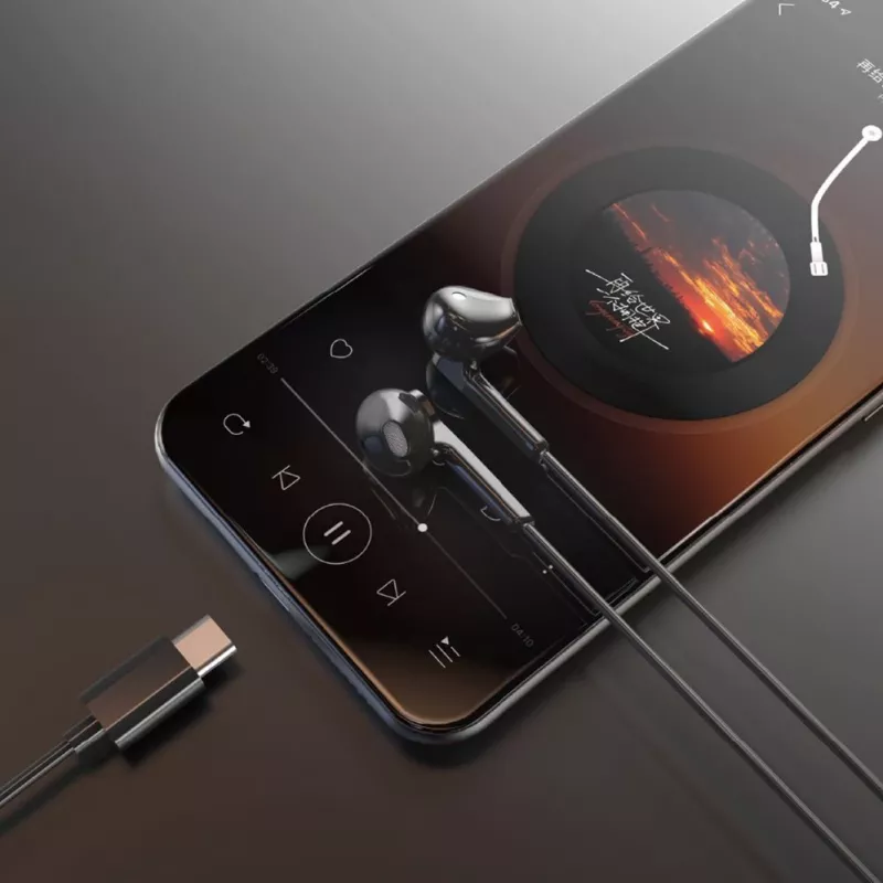 DUDAO X3C Auscultadores com fios USB-C in-ear 1,2 m - preto