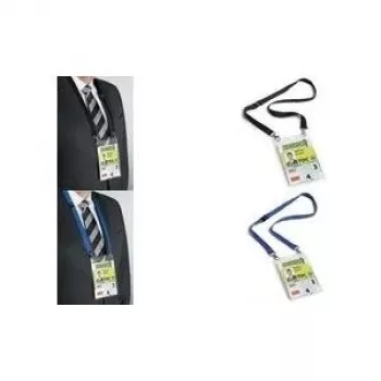 DURABLE 20 DUO A6 Porta-nomes com fita têxtil, transparente, pack de 10 852507