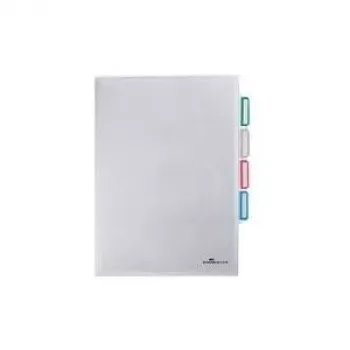DURABLE bolsa organizadora de documentos A4 com 3 compartimentos, transparente, pack de 5 231619