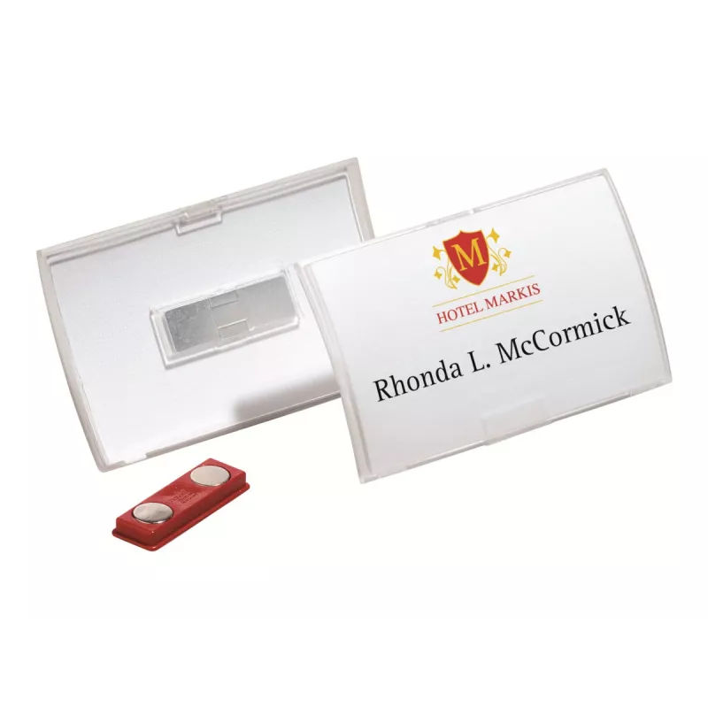 DURABLE CLICK FOLD porta-crachás magnético 90x54 mm, transparente, pack de 10 (821519)