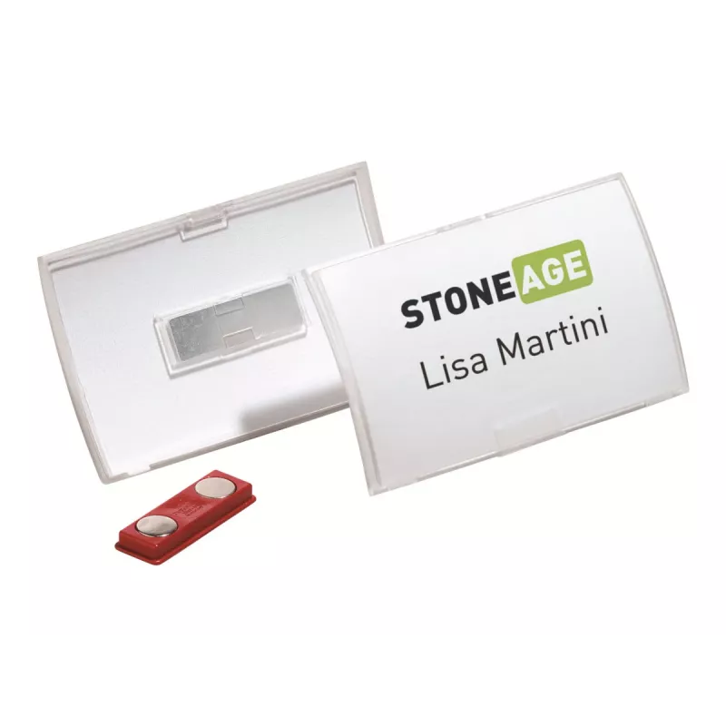 DURABLE CLICK FOLD porta-crachás magnético 90x54 mm, transparente, pack de 10 (821519)