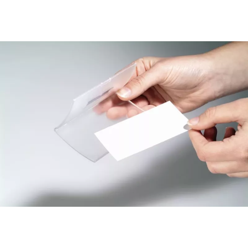 DURABLE CLICK FOLD porta-crachás magnético 90x54 mm, transparente, pack de 10 (821519)