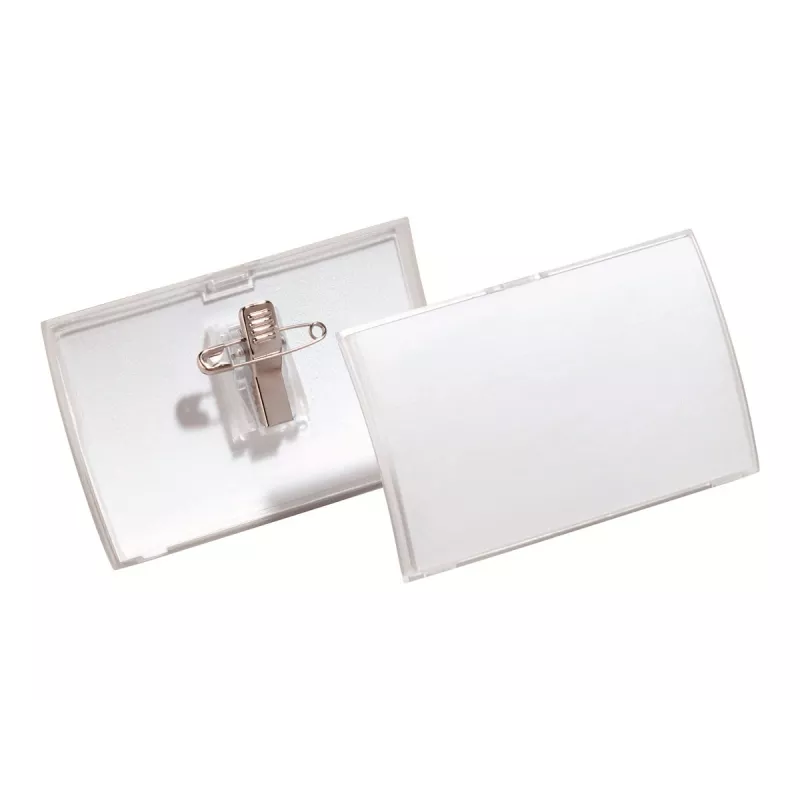 DURABLE CLICK FOLD Porta-crachás com clipe combinado, 90 x 54 mm, transparente, pack de 25 (821419)