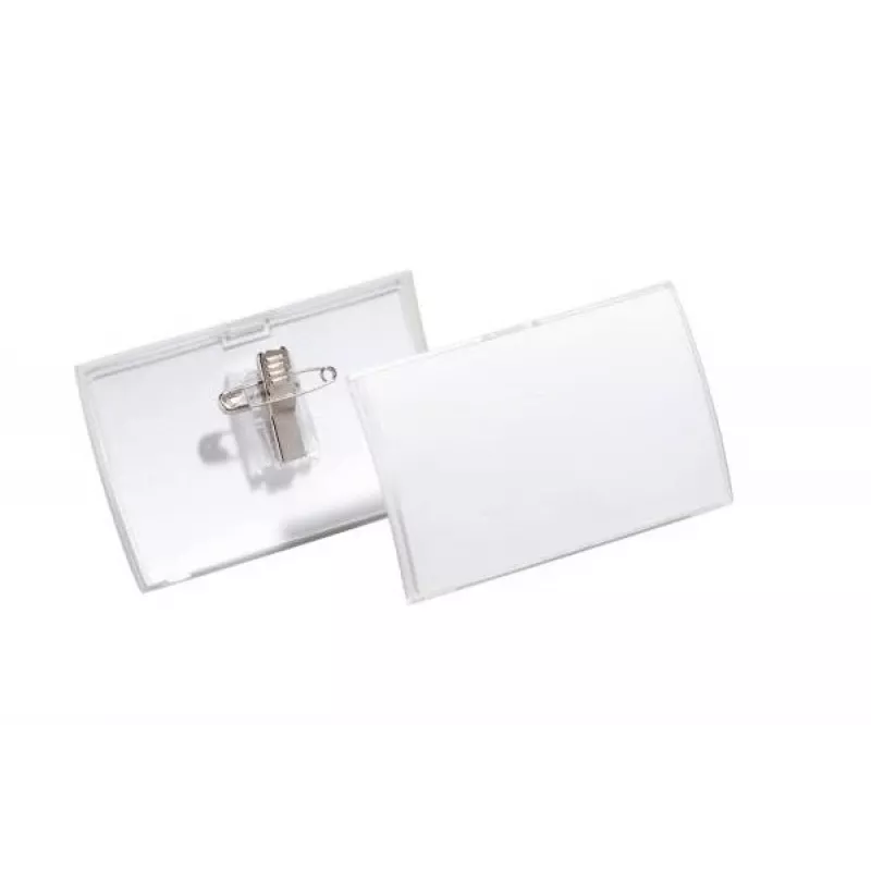 DURABLE CLICK FOLD Porta-crachás com clipe combinado, 90 x 54 mm, transparente, pack de 25 (821419)
