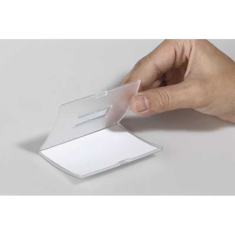 DURABLE CLICK FOLD Crachá com clipe, inserção 90x54 mm, transparente, pack de 25 821619