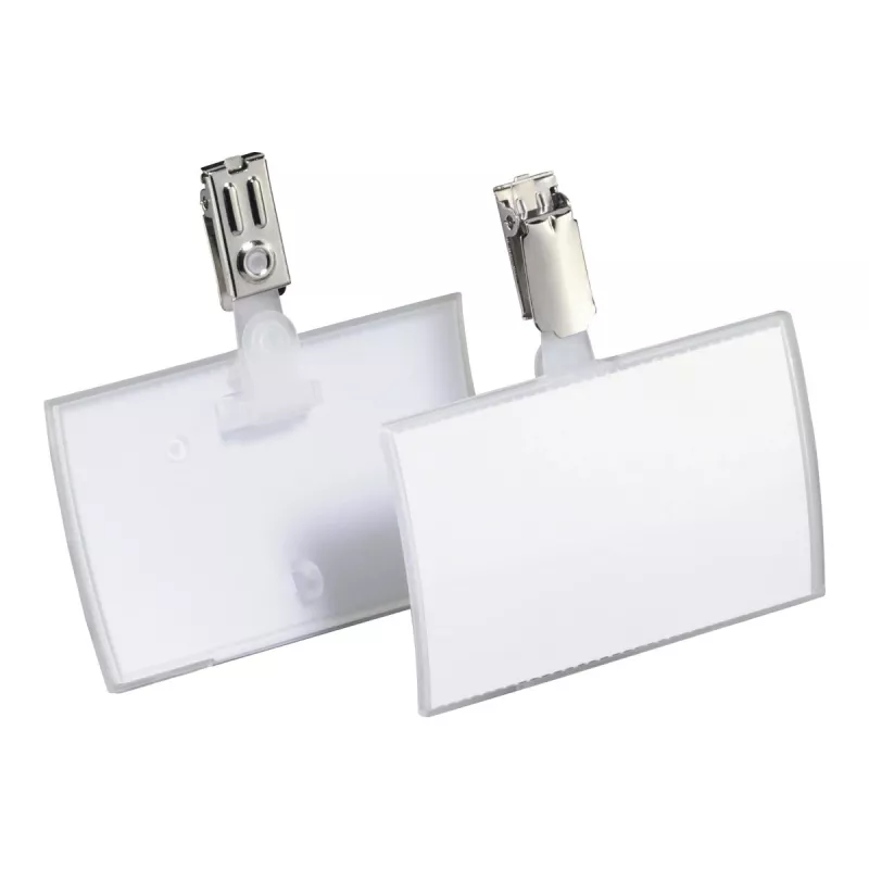 DURABLE CLICK FOLD Crachá com clipe, inserção 90x54 mm, transparente, pack de 25 821619