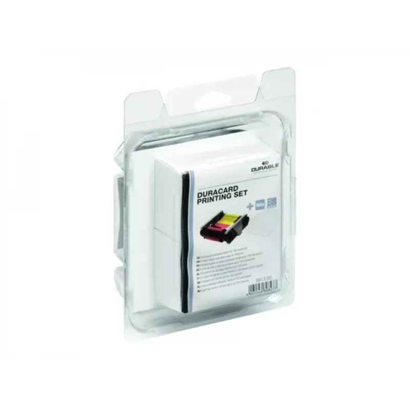DURABLE DURACARD ID 300 Kit de acessórios para impressora com fita monocrómica preta e cartão de limpeza 891300