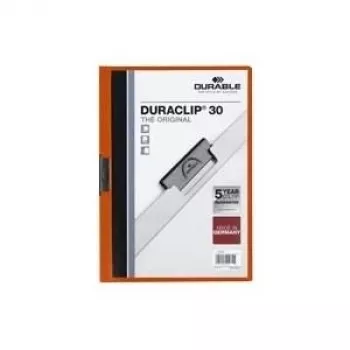 DURABLE DURACLIP 30 A4 Pasta com mola, laranja, pack de 25 220009