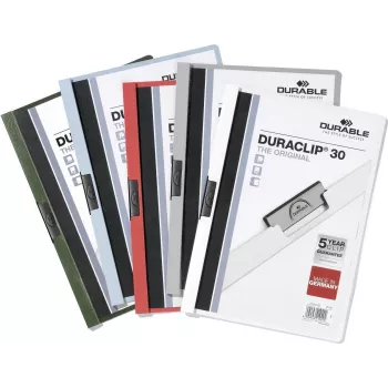 Pasta de mola DURACLIP 30 A4 DURABLE transparente (pack de 25) 220000