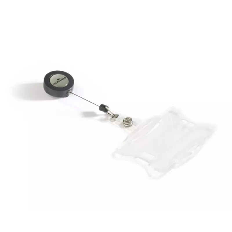 DURABLE Porta-cartões de identificação com fio retrátil para 1 cartão, pack de 10 801119