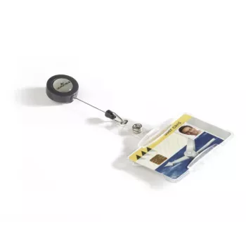 DURABLE Porta-cartões de identificação com fio retrátil para 1 cartão, pack de 10 801119