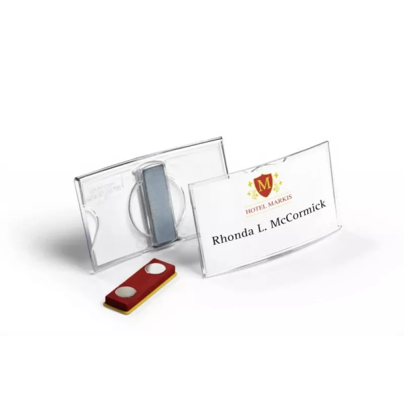 Crachá magnético DURABLE KONVEX 75x40 mm, pack de 25 812319