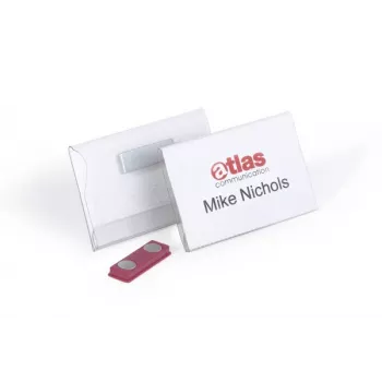 DURABLE Placa de identificação magnética 90 x 54 mm, Transparente, 25 por embalagem 811719