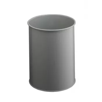 DURABLE Caixote do lixo metálico 15L redondo preto 330110