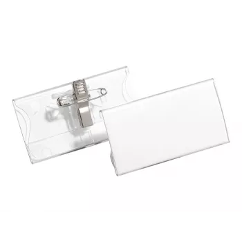 Porta-crachás DURABLE 40x75 mm com clipe combinado, acrílico, transparente, 25/VE (812119)