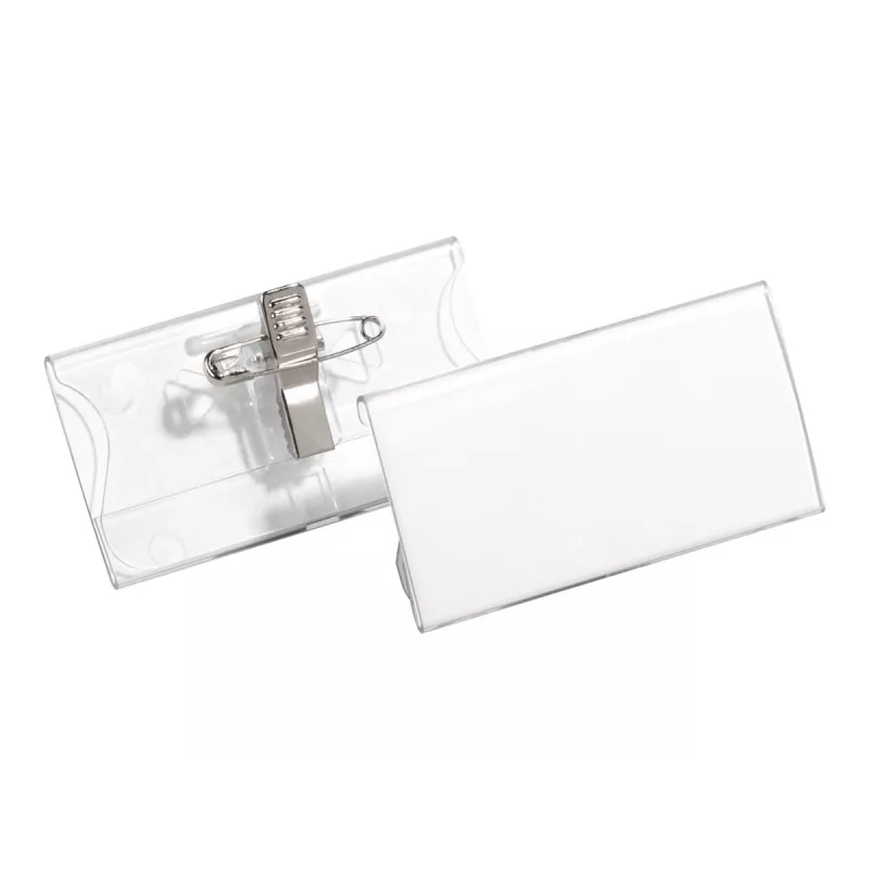 Porta-crachás DURABLE 40x75 mm com clipe combinado, acrílico, transparente, 25/VE (812119)