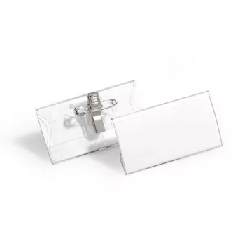 Porta-crachás DURABLE 40x75 mm com clipe combinado, acrílico, transparente, 25/VE (812119)