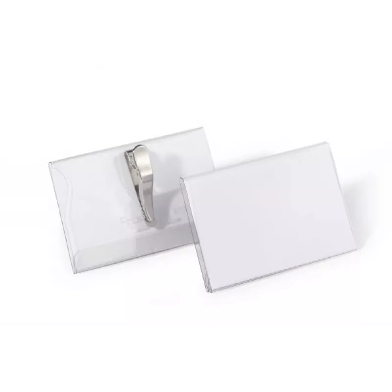 DURABLE Porta-crachás 54x90 mm com mola de crocodilo, pack de 25, transparente 811119