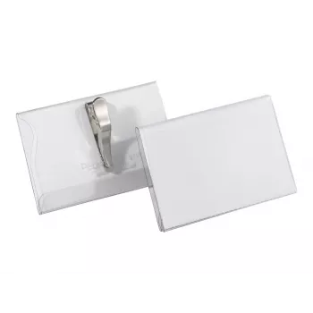 DURABLE Porta-crachás 54x90 mm com mola de crocodilo, pack de 25, transparente 811119