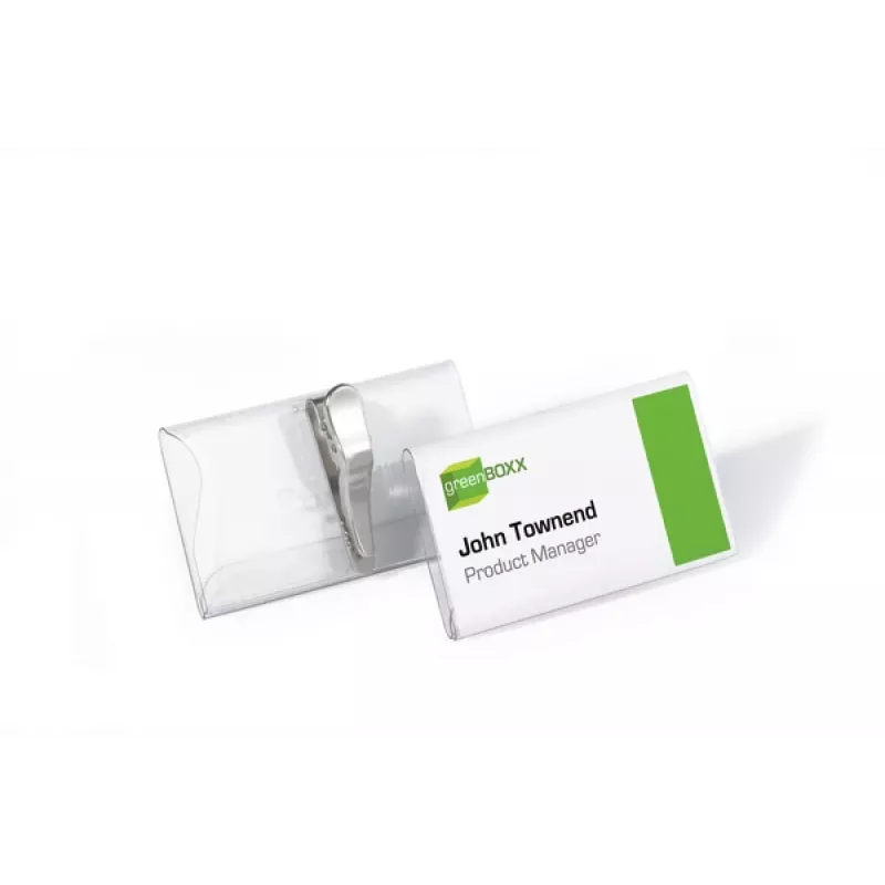 Porta-crachás DURABLE 75x40 mm com mola crocodilo, transparente, pack de 25 811019