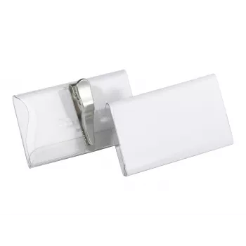 Porta-crachás DURABLE 75x40 mm com mola crocodilo, transparente, pack de 25 811019