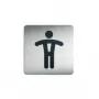 Placa WC homem DURABLE PICTO 150x150 mm prateado autoadesiva 495423