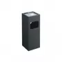 DURABLE caixote de lixo retangular em aço com cinzeiro integrado, 17 litros, preto 333158