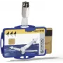 DURABLE Porta-cartões de ID rígido com clipe de tecido para 2 cartões, transparente, pack de 25 (821806)