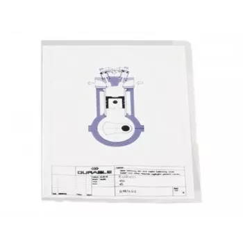 DURABLE STANDARD A4 Capas de documentos em polipropileno, abertura superior e lateral, pack de 100, transparente 233719