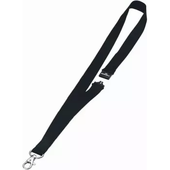 DURABLE Cordão têxtil 20 com mosquetão, preto, pack de 10 (813701)
