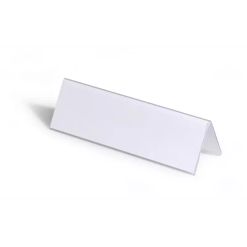 Porta-nomes de mesa DURABLE VISIFIX® 61/122x210 mm, PVC transparente, pack de 25 (805219)