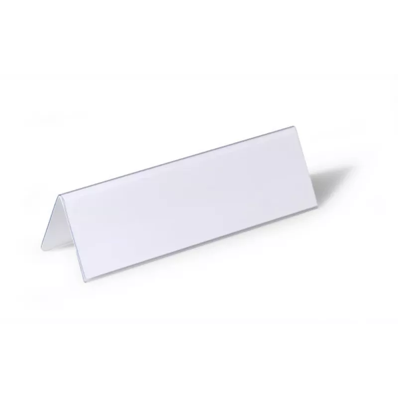 Porta-nomes de mesa DURABLE VISIFIX® 61/122x210 mm, PVC transparente, pack de 25 (805219)