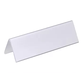 Porta-nomes de mesa DURABLE VISIFIX® 61/122x210 mm, PVC transparente, pack de 25 (805219)