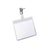 DURABLE VISITOR Porta-crachás 90 x 60 mm com clipe rotativo, transparente, 25 unidades (800319)