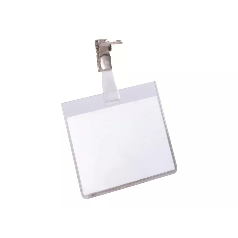 DURABLE VISITOR Porta-crachás 90 x 60 mm com clipe rotativo, transparente, 25 unidades (800319)