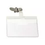 DURABLE VISITOR Porta-crachás 90 x 60 mm com clipe rotativo, transparente, 25 unidades (800319)