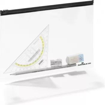 DURABLE ZIP BAG A5 saco de documentos transparente com fecho de correr, pack de 5 248001