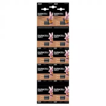 Pilha alcalina DURACELL Basic AAA LR03 1,5V blister de 20