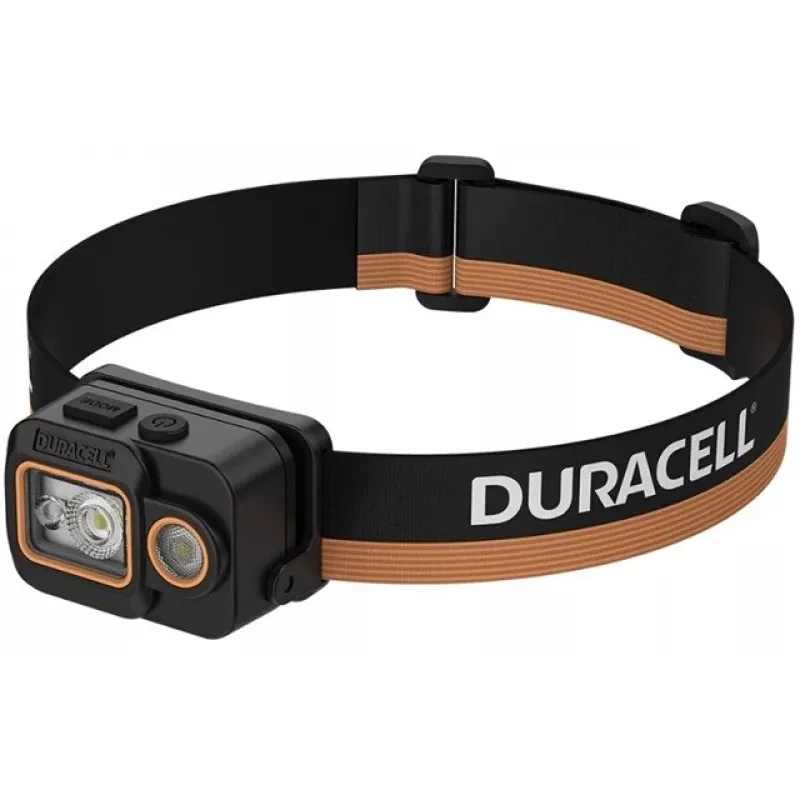 Lanterna frontal LED recarregável Duracell DH700R, 700 lúmenes, sensor de movimento, IPX4, preto/laranja