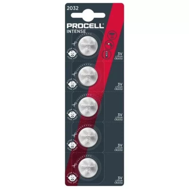 DURACELL Procell CR2032 3V pilha de botão de lítio (embalagem blister de 5)