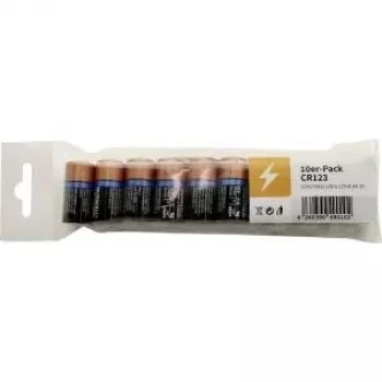 Pilha de lítio Duracell Ultra CR123A 3V, pack de 10 (DL123A) B123DMULTI10