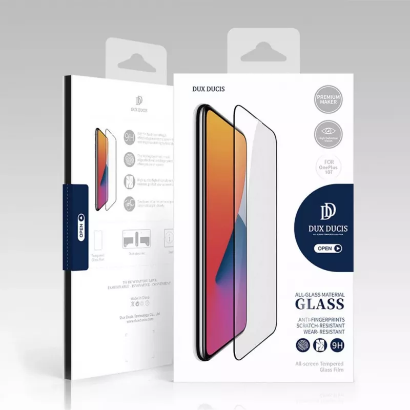 Dux Ducis Película de Proteção de Ecrã em Vidro Temperado 9D para OnePlus 10T / OnePlus Ace Pro 9H com Moldura Preta